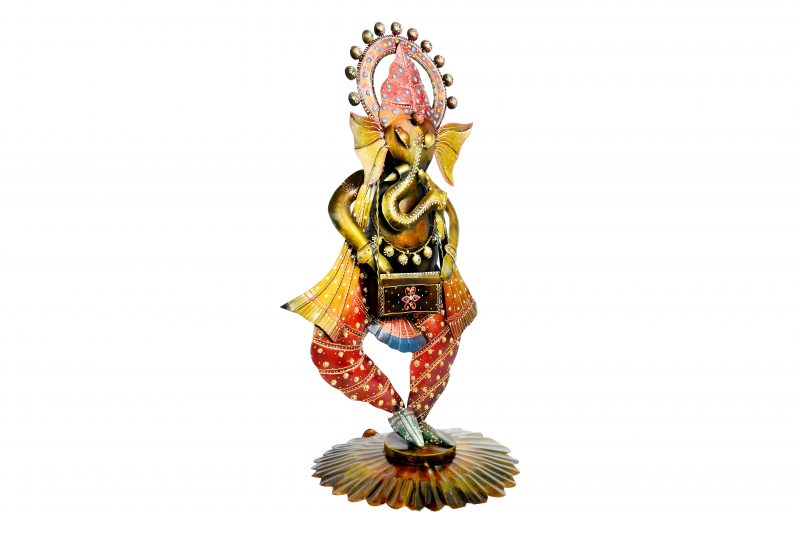 Metal Standing Ganesha with Harmonium 1