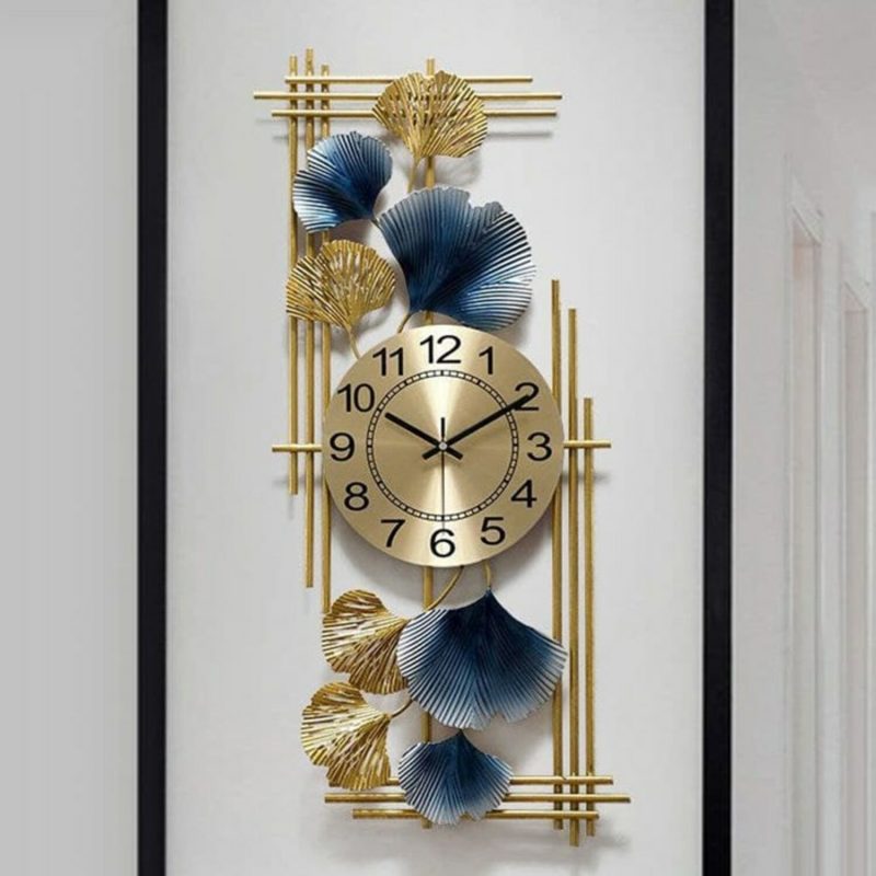 Modern Gold Finish Metal Wall Clock