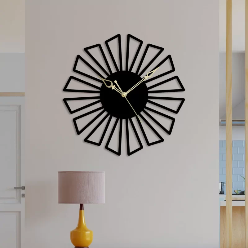 Shaped Flower Design Metal Wall Clock
