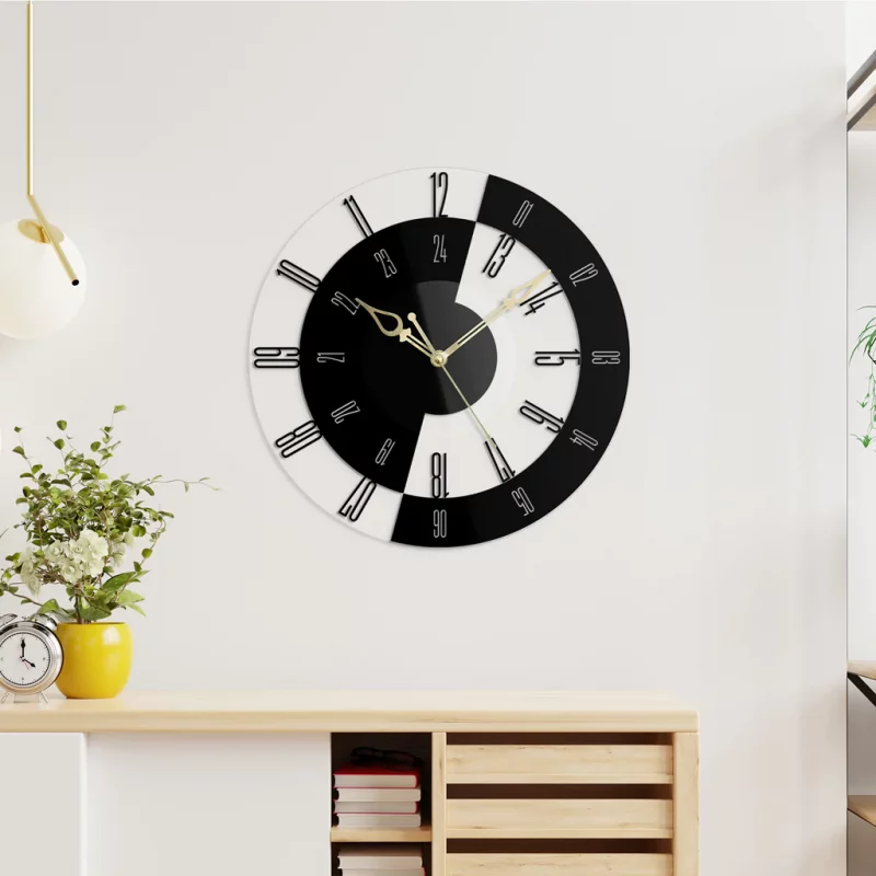 Acrylic Designer Roman Round Wall Clock