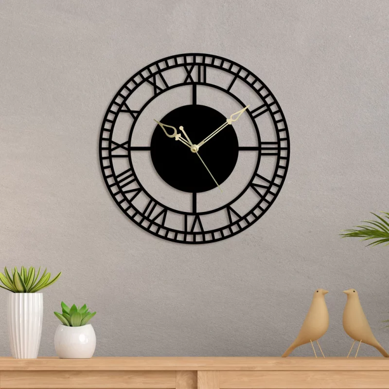 Elegant Roman Metal Wall Clock