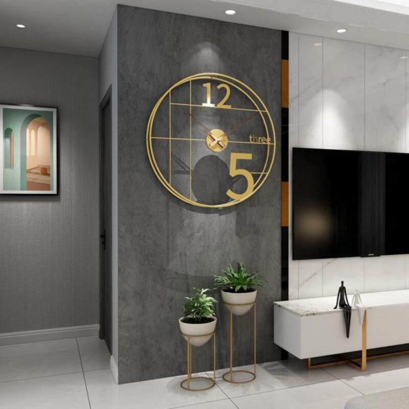 Golden Minimalist Wall Clock