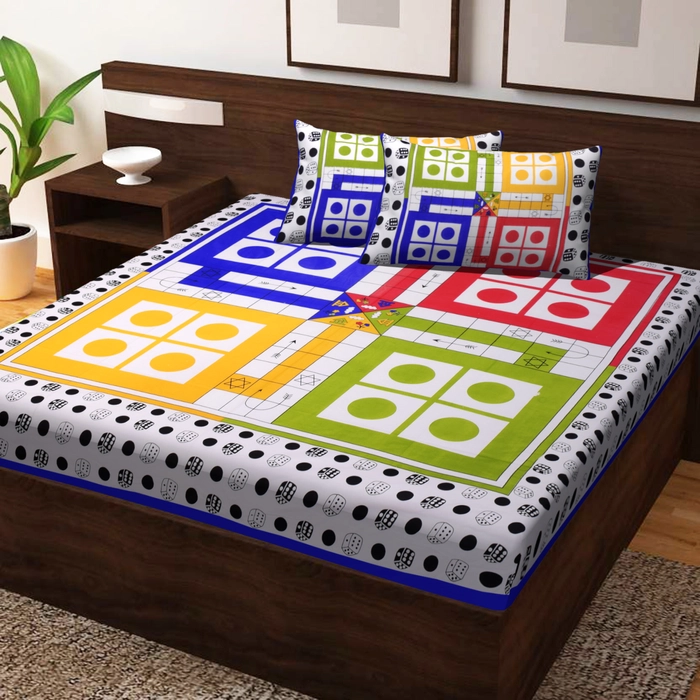 DB-004-Bedsheet Adda: Buy Online Ludoo DB-Queen Size Double